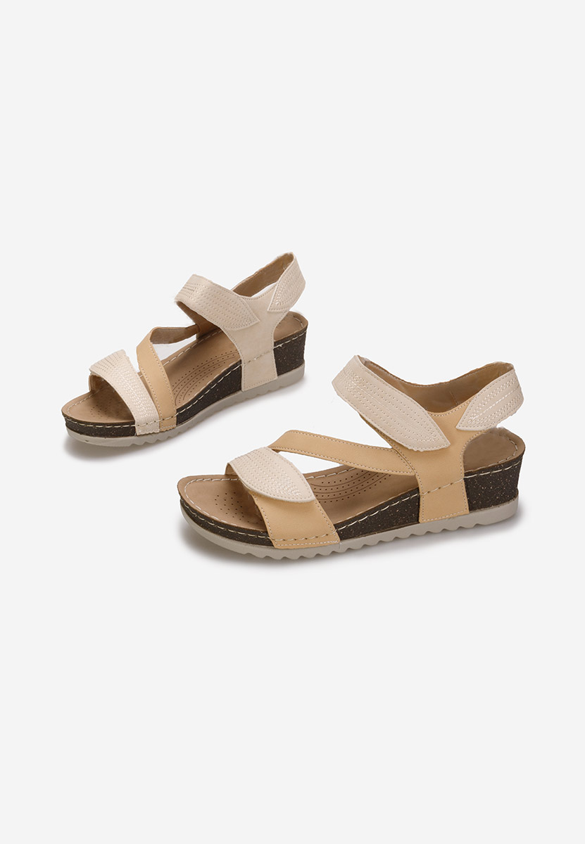 Sandales à plateforme beige Falia