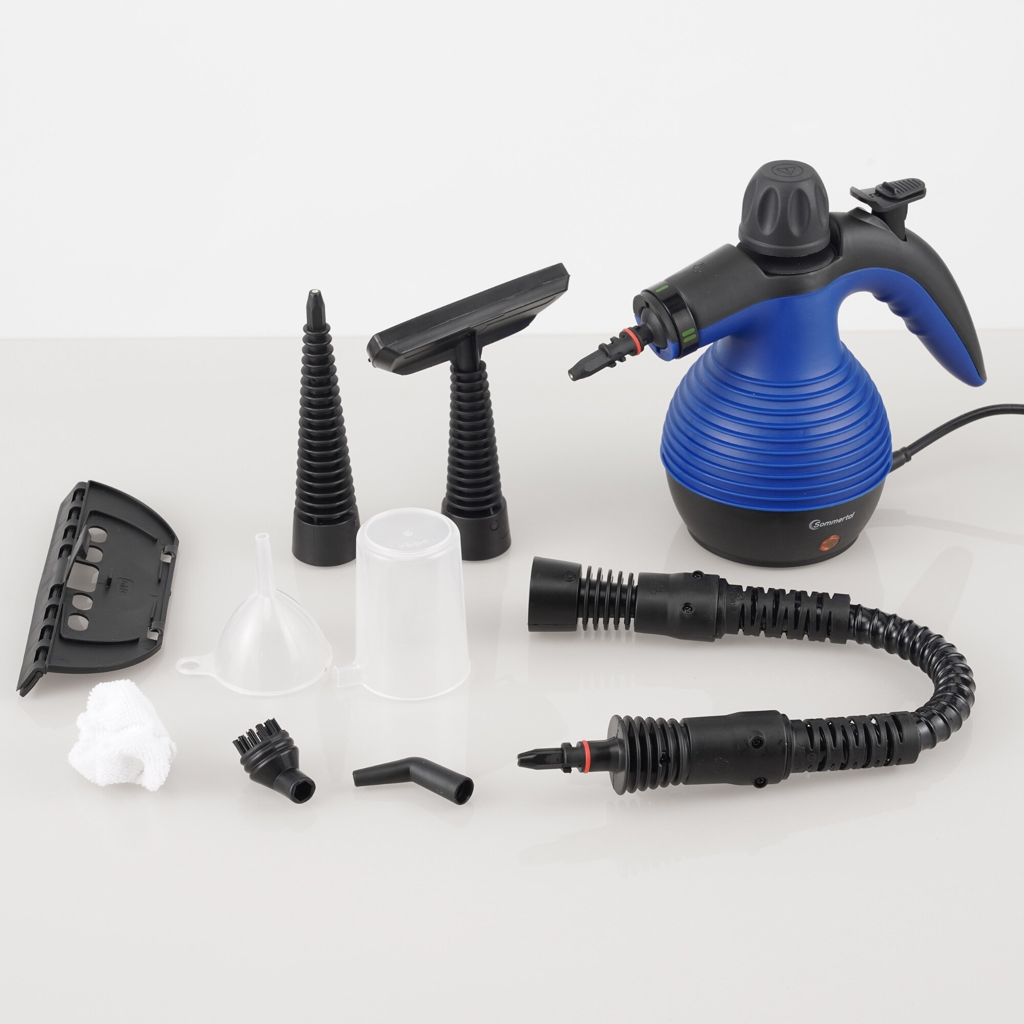 Sommertal Dampfreiniger Handgerät SC350 – Kompakter Hand-Dampfreiniger für alles – Polstermöbel, Fliesen, Böden, uvm – Steam Cleaner mit 350 ml Tank, 110°C Dampf, 3 Bar Druck