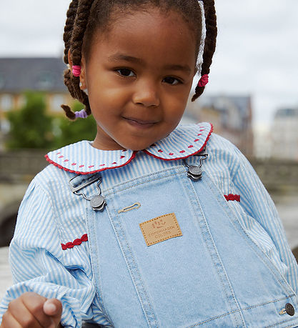 Copenhagen Colors Kleid - Sky Blue W. Cream Stripe W. Berry