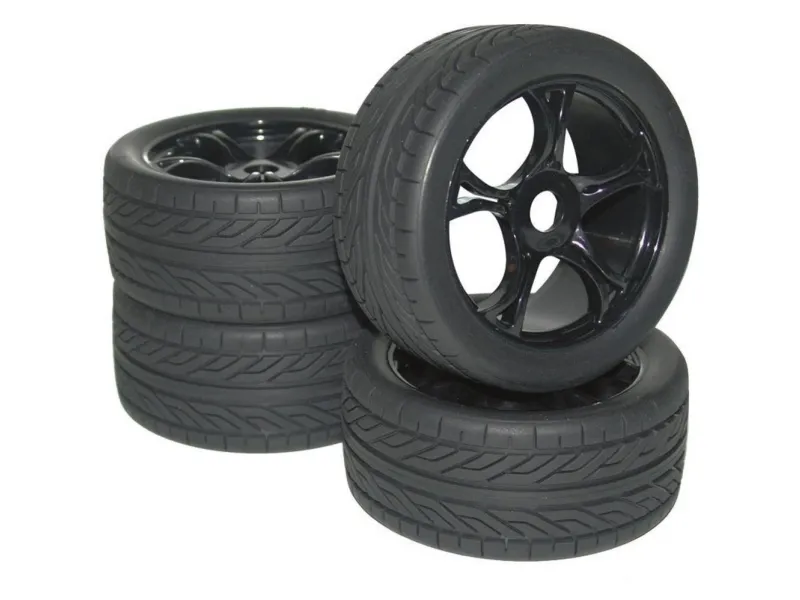 Reely 1:8 Buggy Komplette hjul Street 5 eger Sort 4 stk