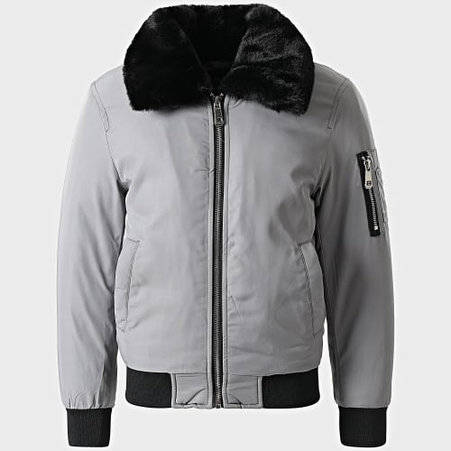 Veste Bomber Col Mouton Enfant 5053KD Gris Clair