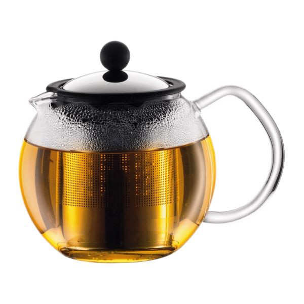 Théière à piston avec filtre en inox brillant 1L - Assam
