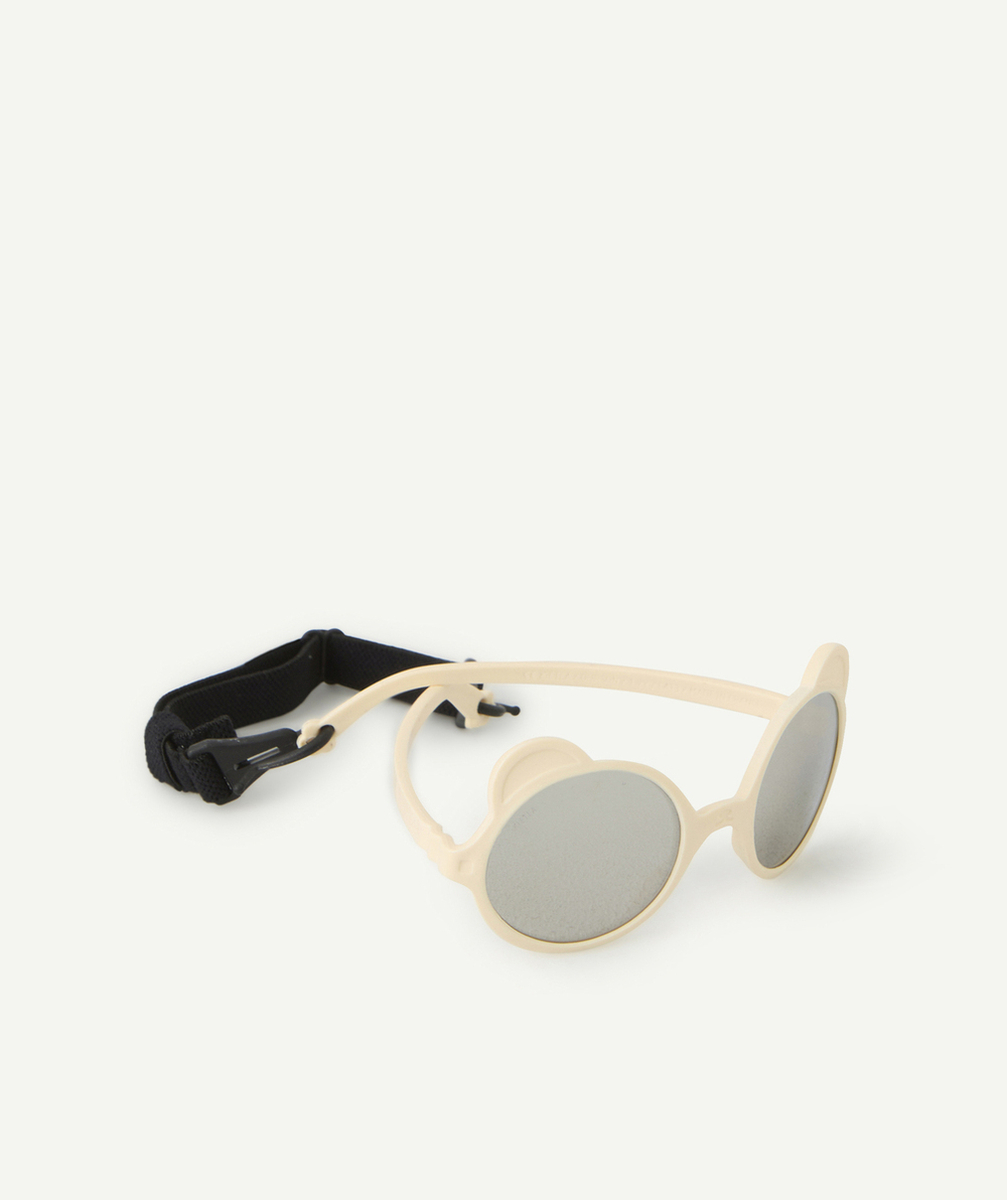 KIETLAlunettes de soleil bébé garçon forme ourson couleur crème
