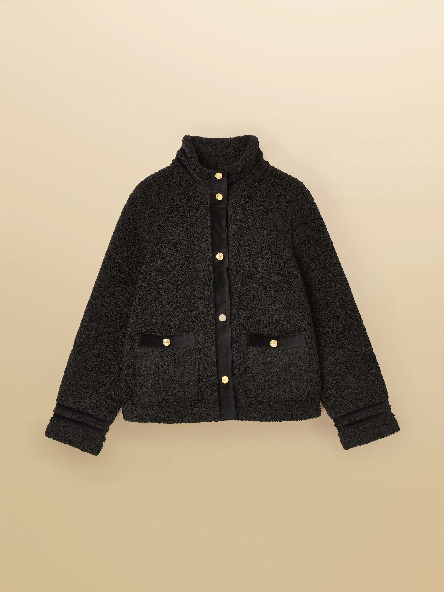 Zwart - Joules Fleur Fleece Jacket