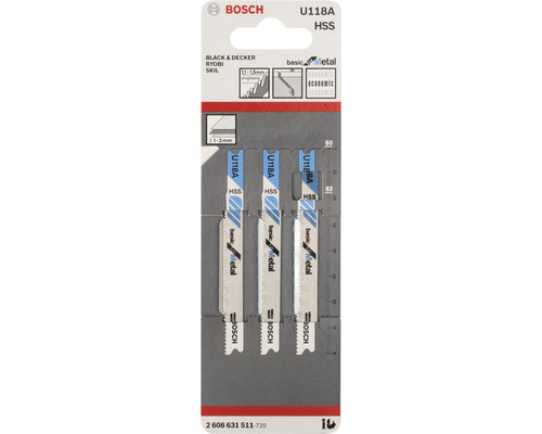 Decoupeerzaagblad Bosch U 118 Een verpakking van 3