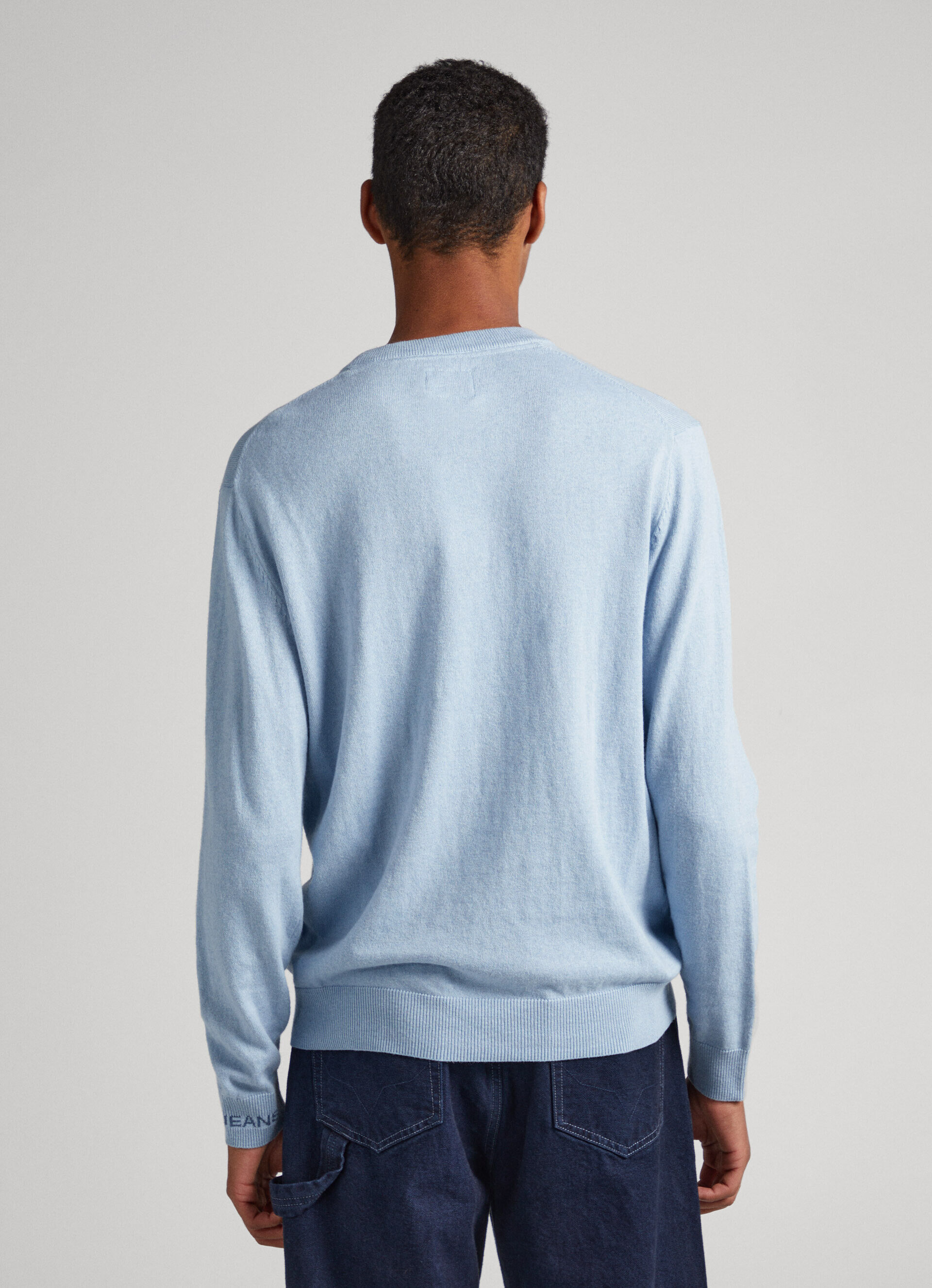 CAMISA DE GOLA REDONDA - azul claro