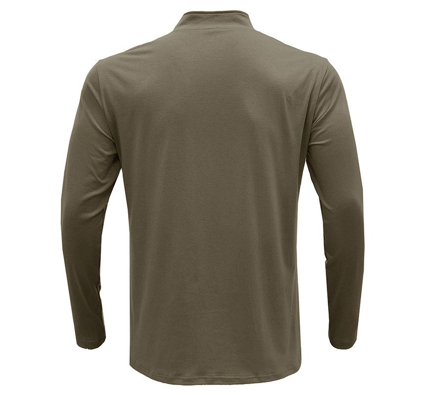 Dubbel Wit - Poloshirt met opstaande kraag en rits