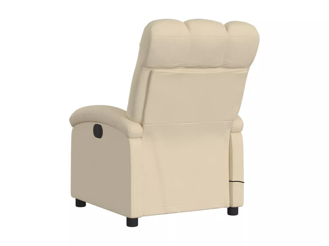 Fauteuil inclinable massant électrique crème tissu