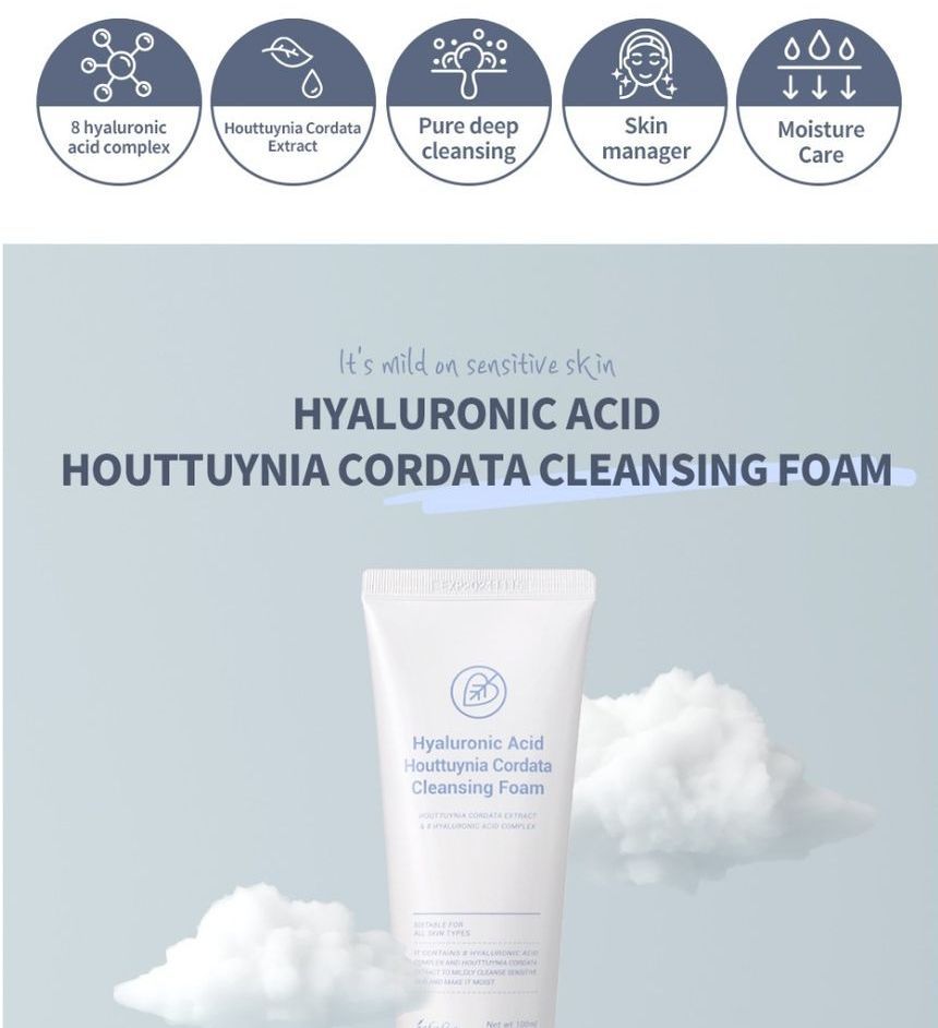 esfolio - Hyaluronic Acid Houttuynia Cordata Cleansing Foam