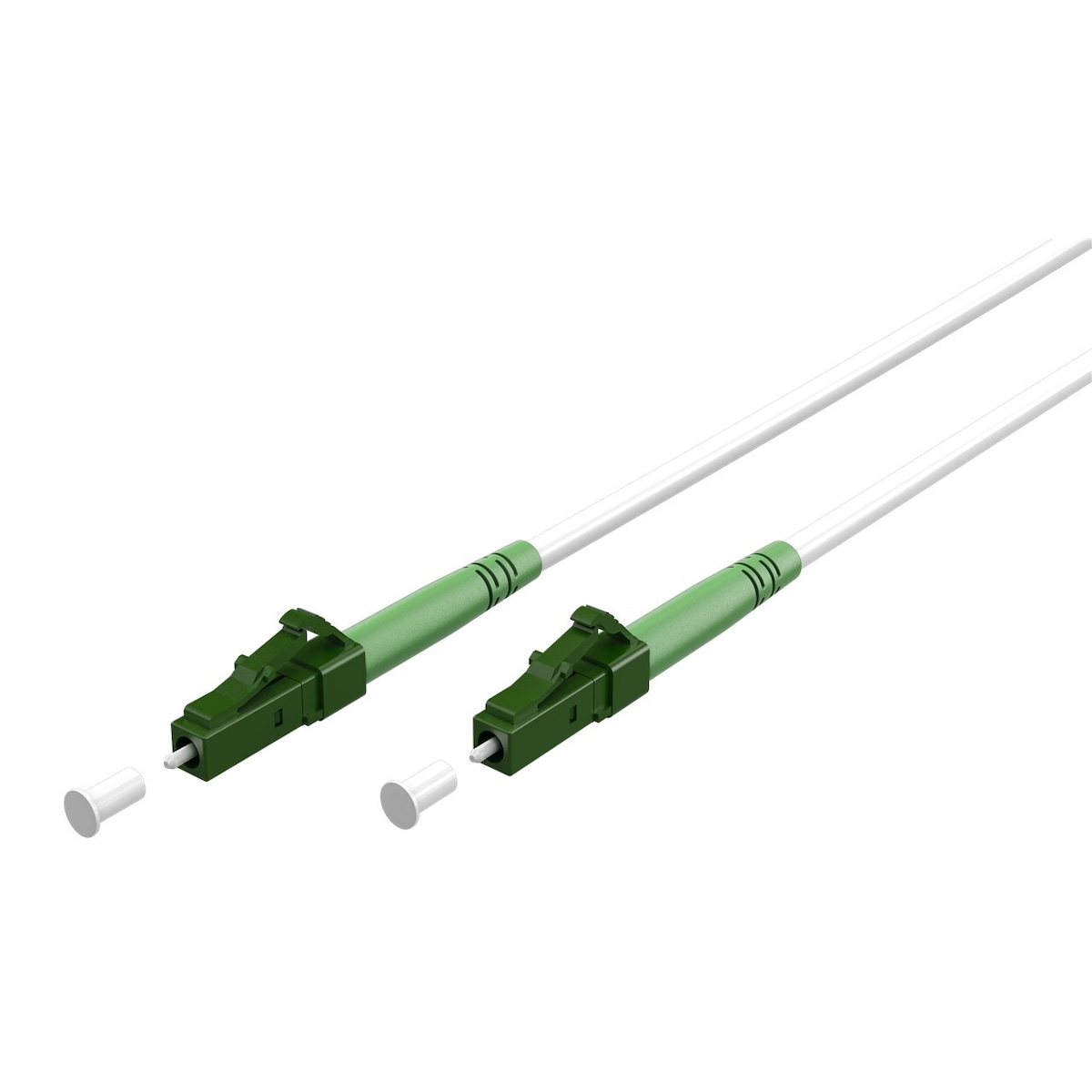 Fiberoptisk kabel (FTTH), Singlemode (OS2) Hvit, hvit (Simplex), 1 m