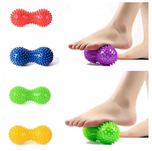 2stk Spiky Ball peanøtt Muskel Massasje Roller Yoga Stick Body