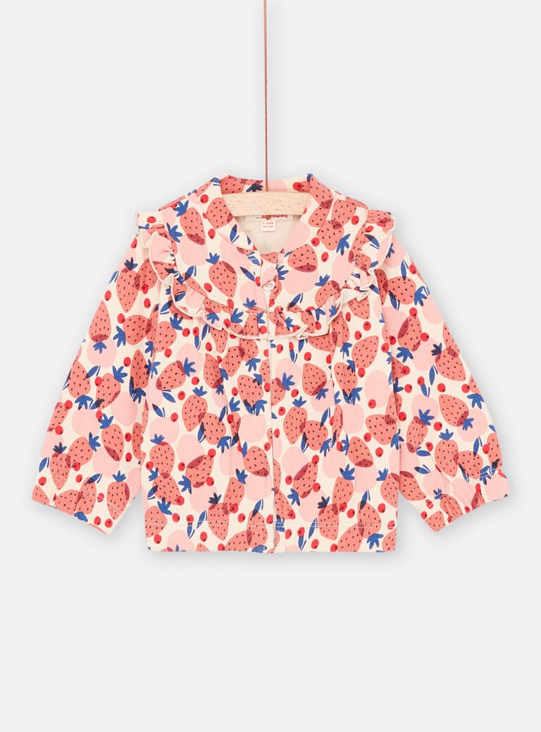 Haut de jogging confortable multicolore à imprimé fruits bébé fille