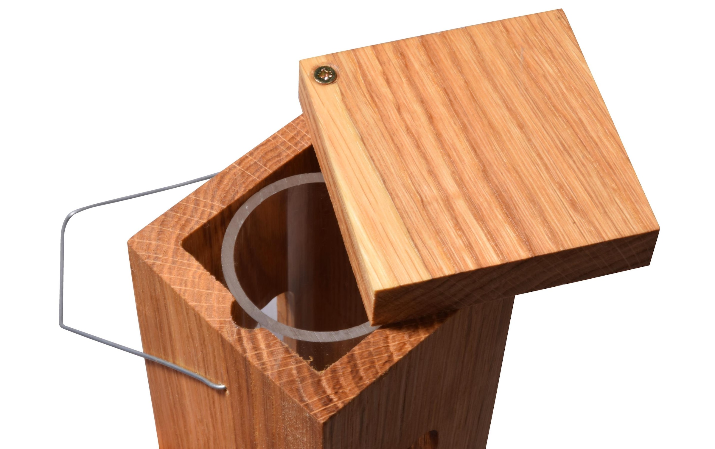 LUXUS-VOGELHAUS Futterspender »5 x 5 x 23 cm, Holz« Holzart: Eiche (Europa)