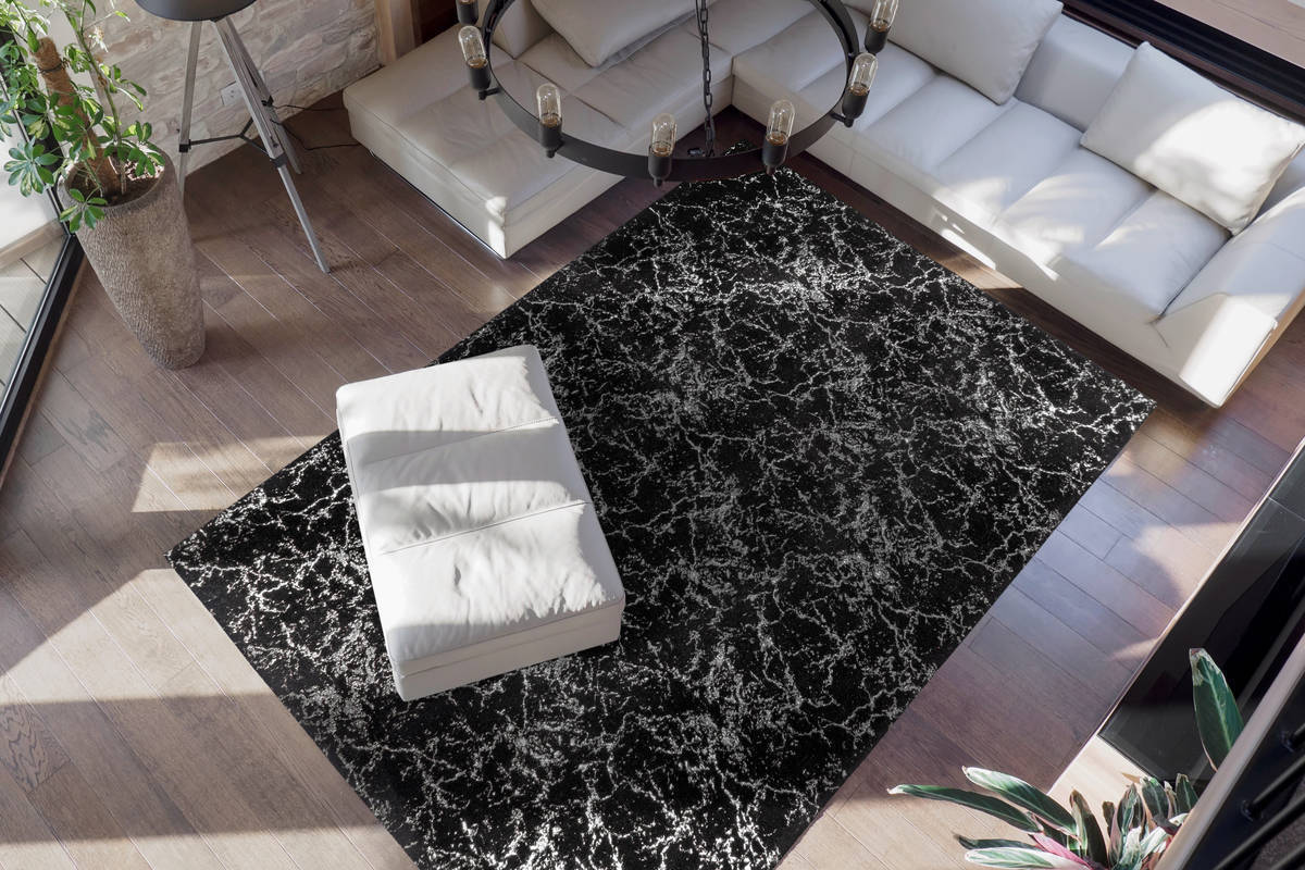 Teppich BIJOU 200 - schwarz-silber - 80x150 cm