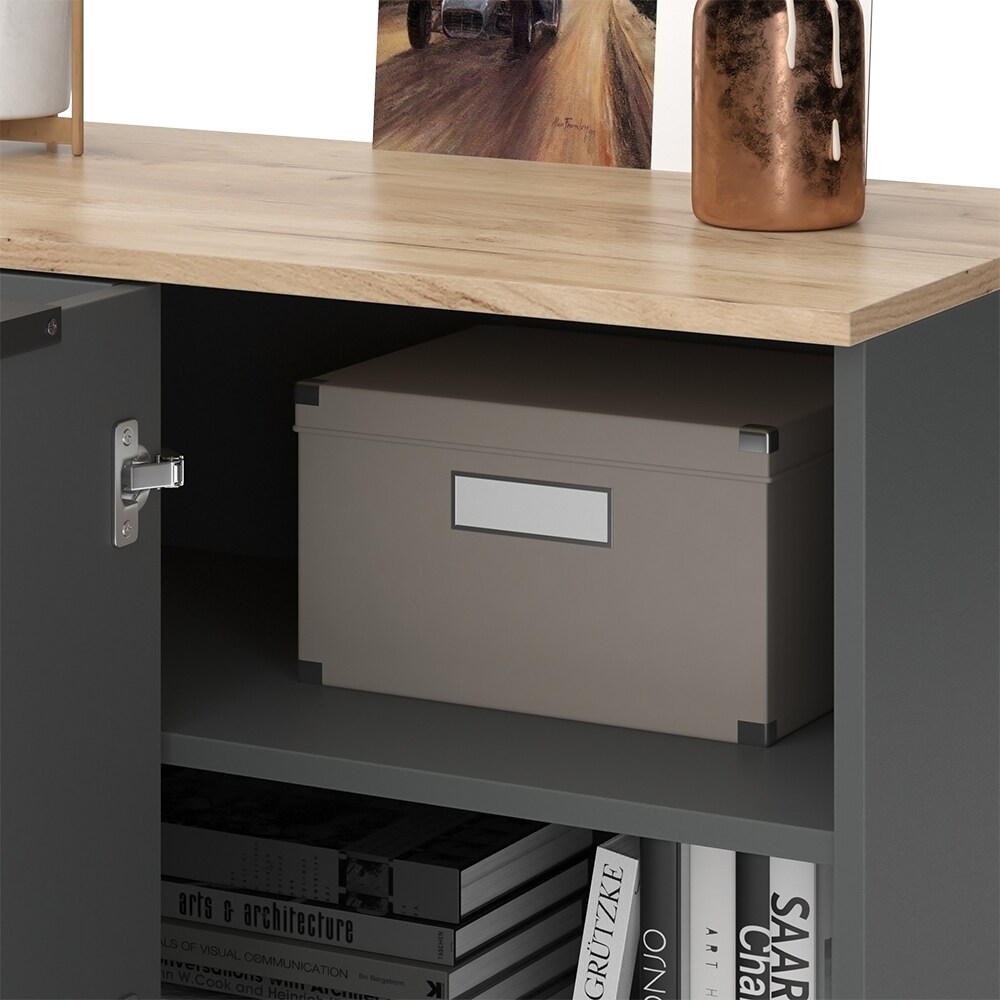Vicco Eckkommode Wido Anthrazit Eiche 80 x 50 mit Tür