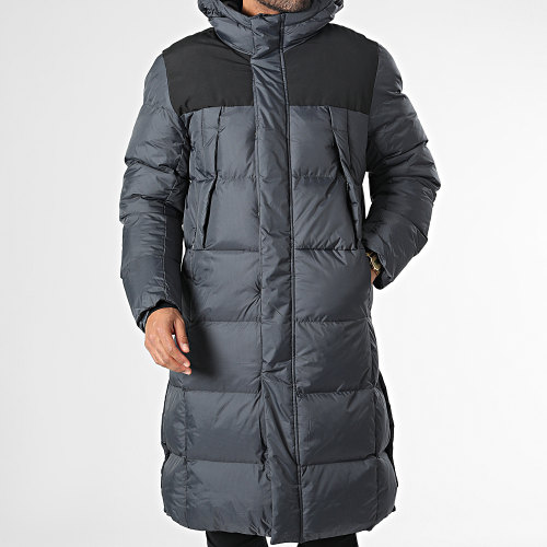 Doudoune Capuche Longue Gris Anthracite