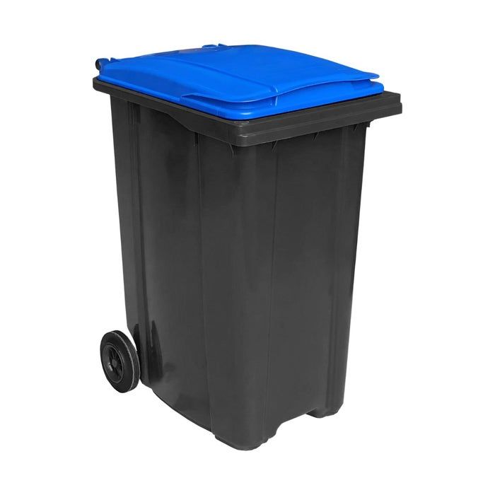 Afvalcontainer 360 liter grijs met blauw deksel (6097150115146)