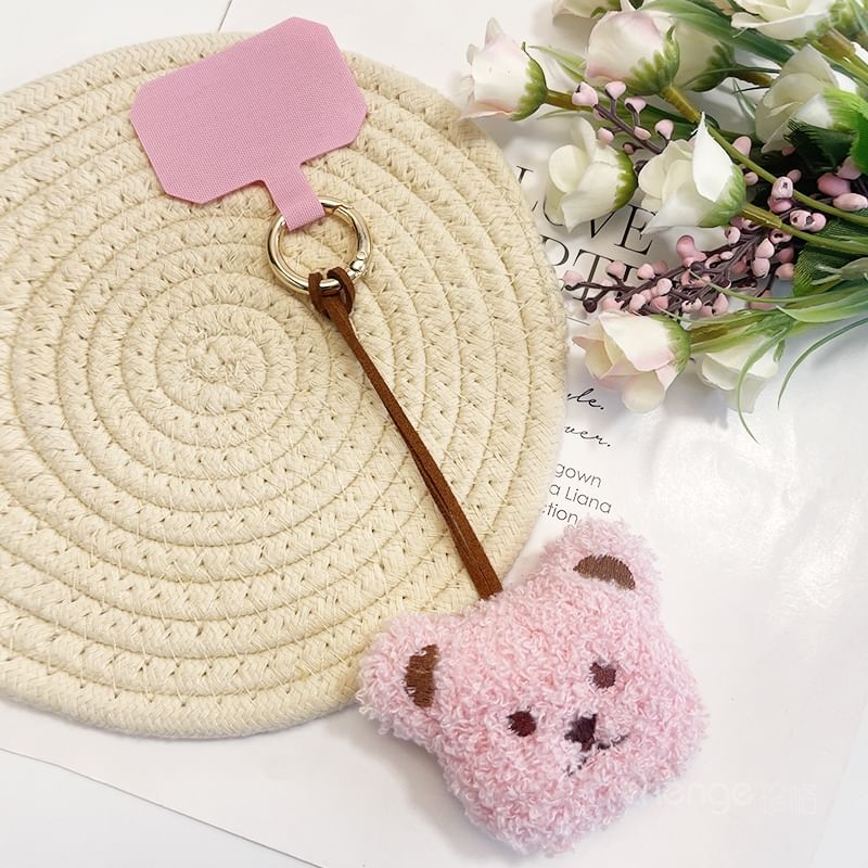 Harnai - Bear Chenille telefoonhanger met koordkussen