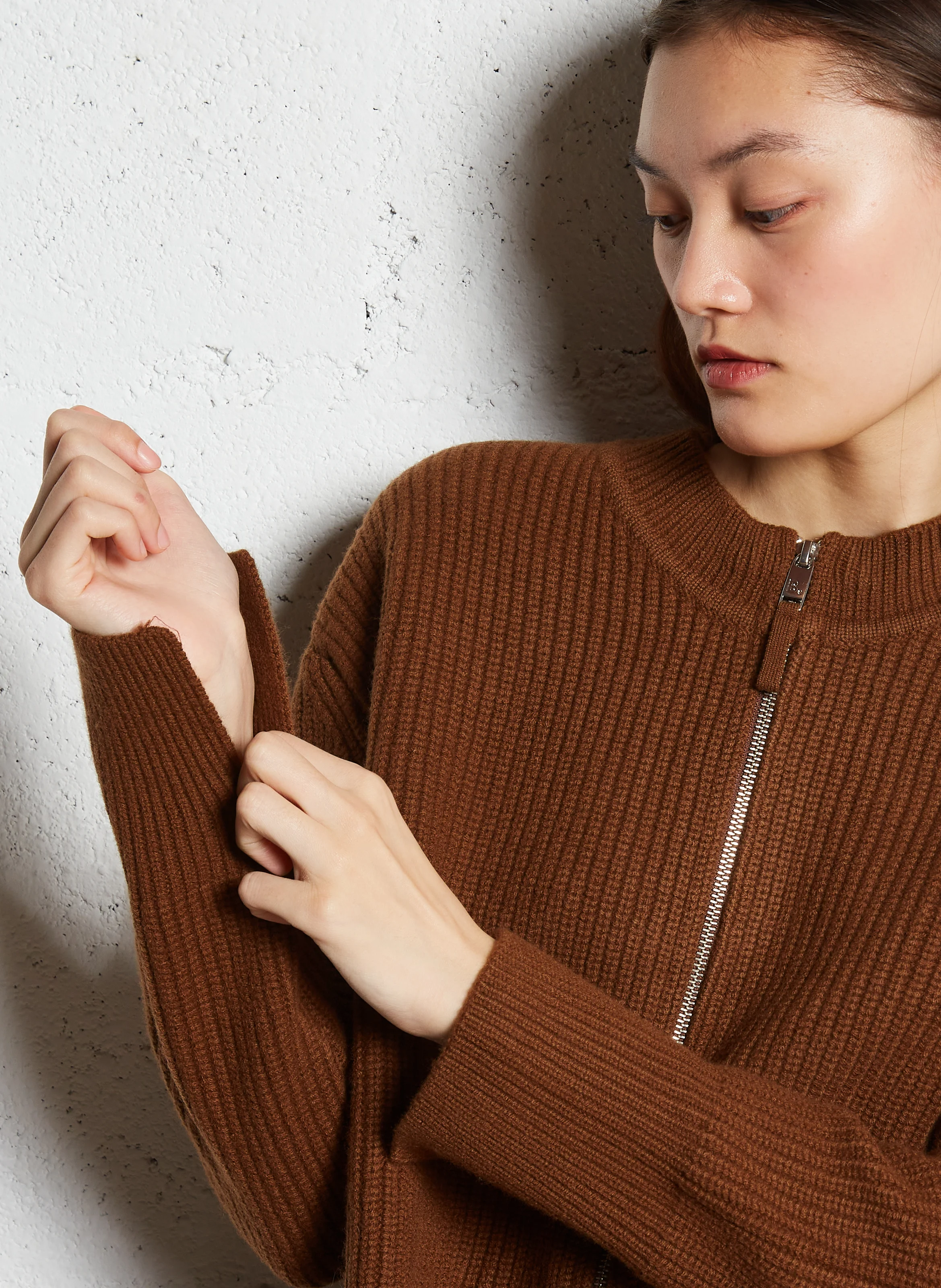GUSTIN - Gilet court en laine mérinos | Marron