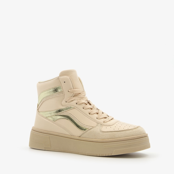 Blue Box hoge dames sneakers beige