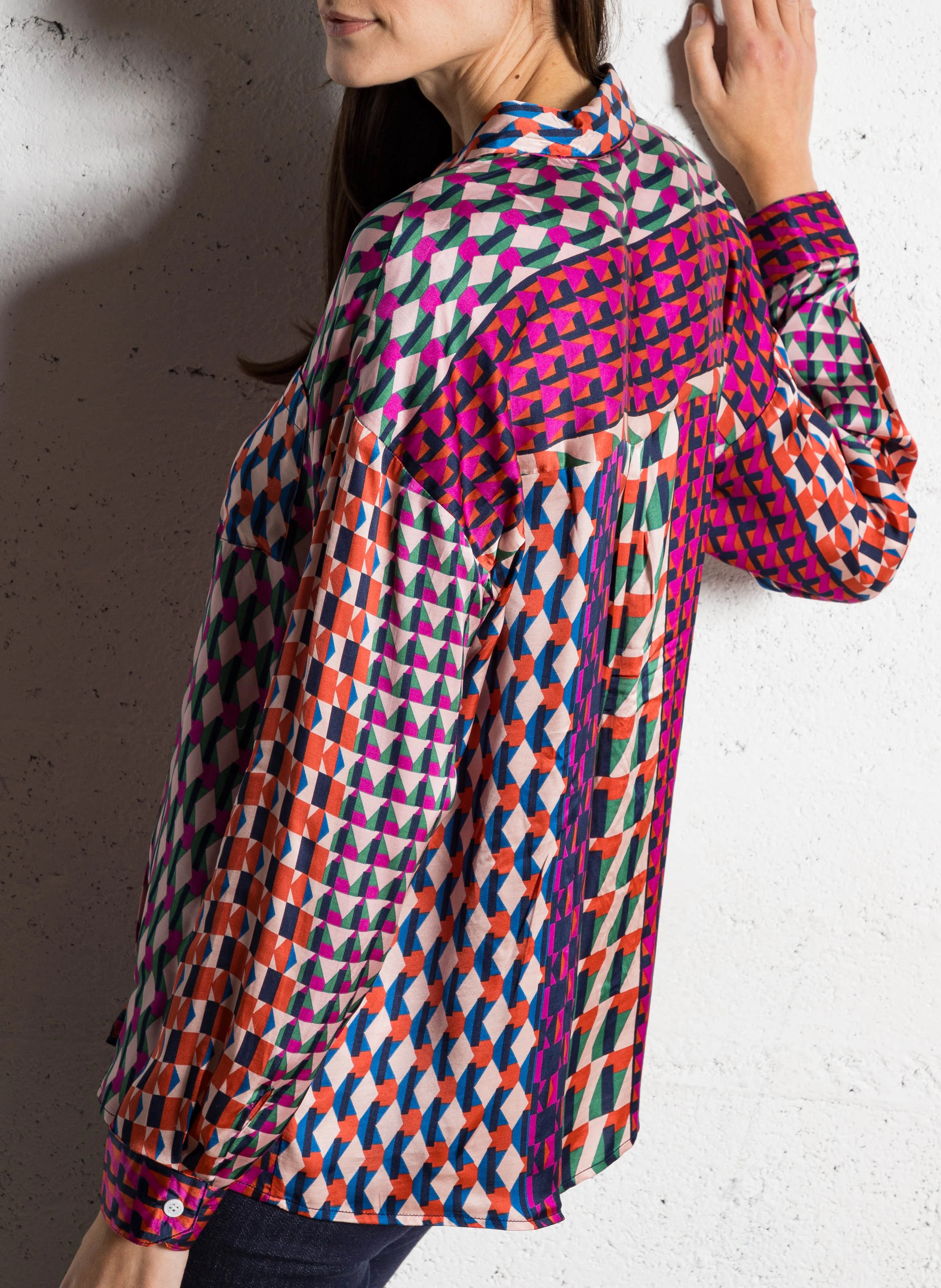CHANICE - Chemise satinée ample à motif | Multicolore