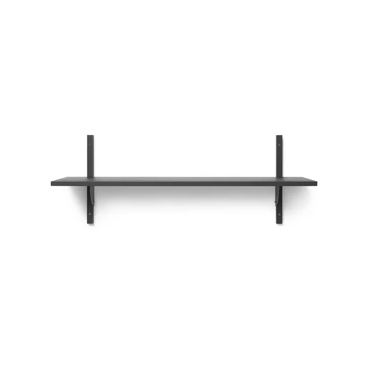 Ferm Living - Sector Wandregal single, 87 cm, Esche schwarz / Messing schwarz