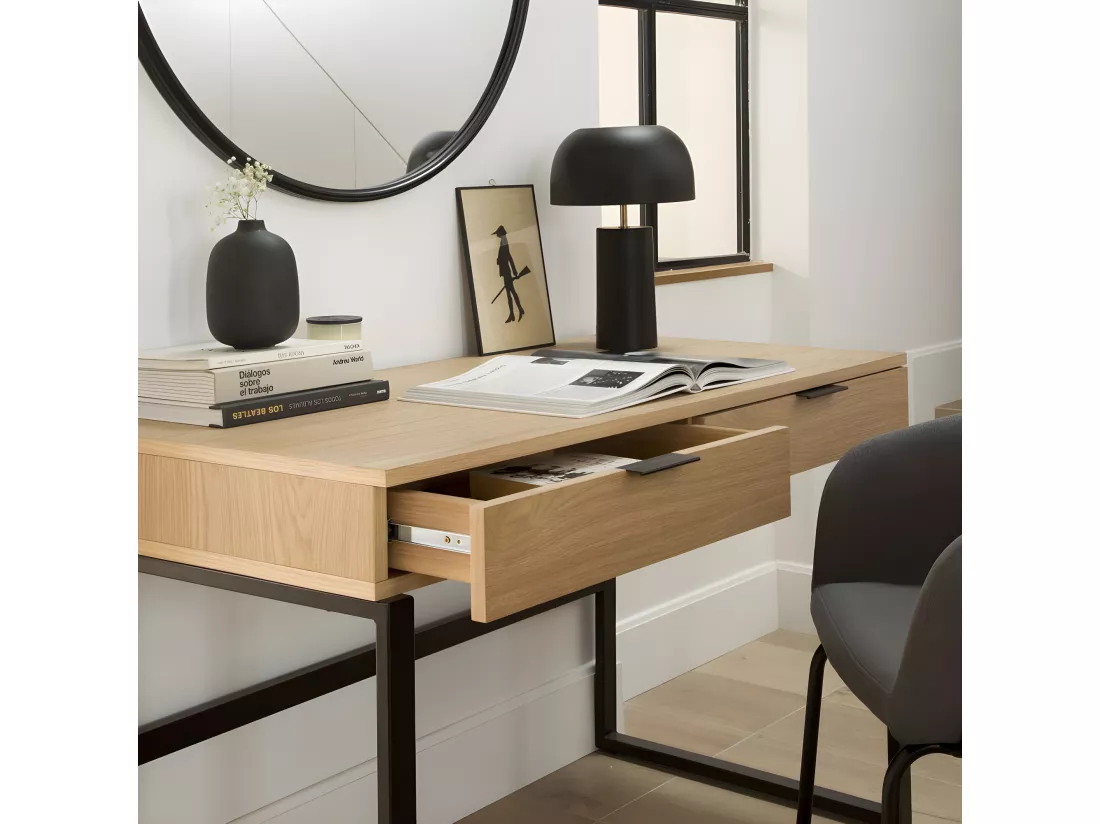 Bureau effet bois naturel 120x75