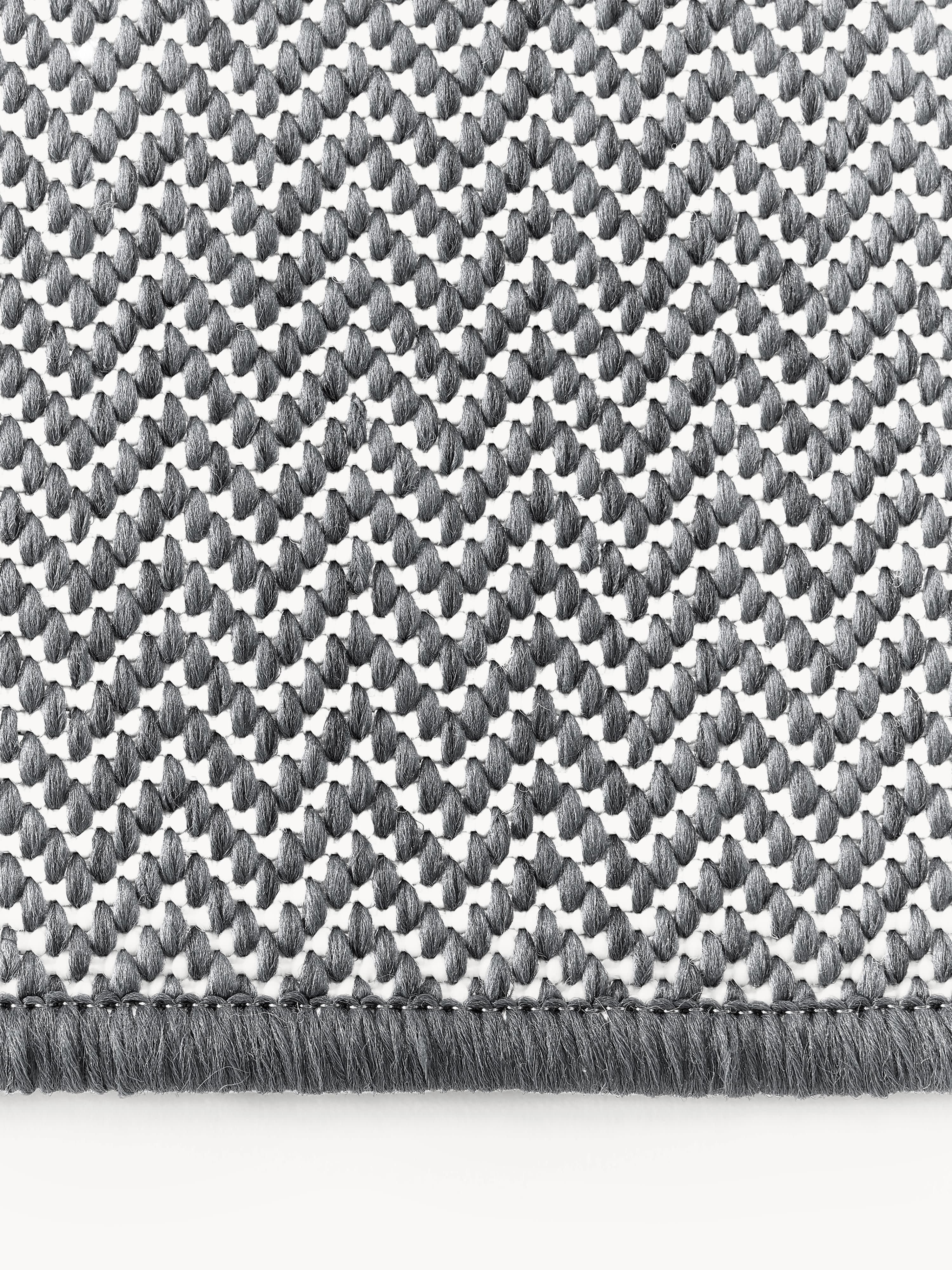 Indoor & outdoor dubbelzijdig vloerkleed Cort met zigzag patroon