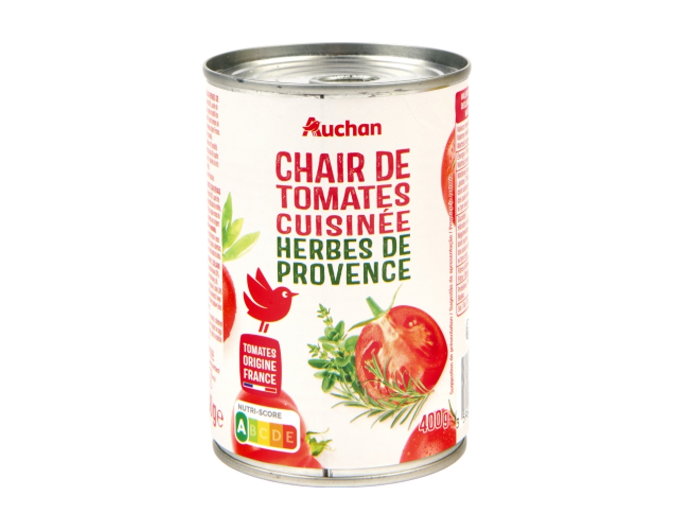 PREPARADO TOMATE AUCHAN COZINHADO COM ERVAS PROVENCE 400G