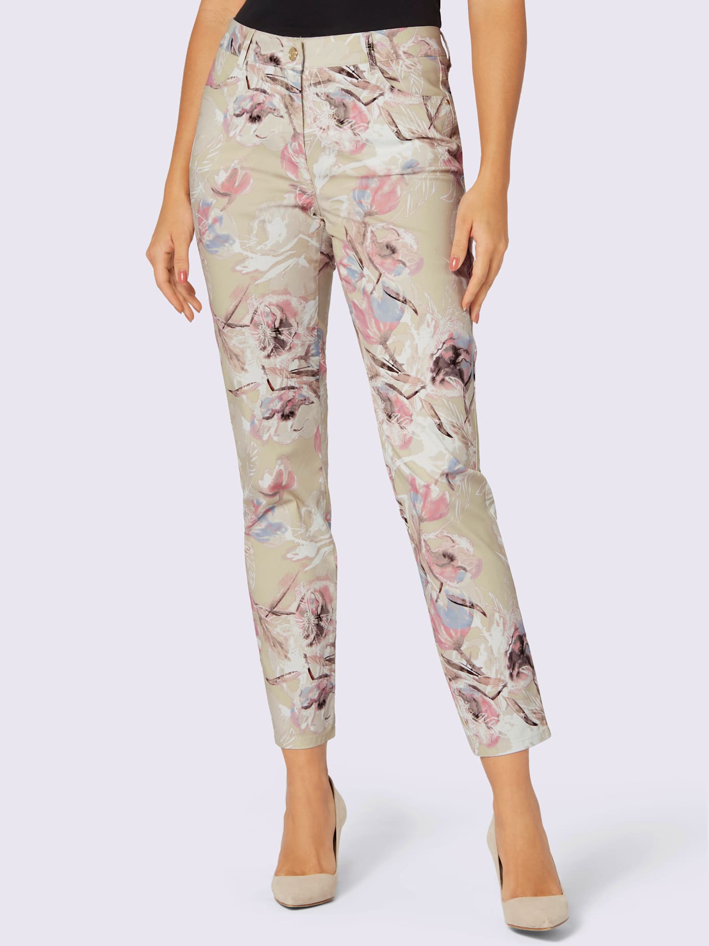 Jean motif floral féminin
