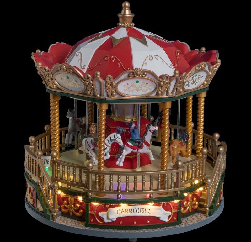 Feeric Lights & Christmas - Draaimolen - Multi - LED Verlichting en Muziek - 23,5 cm