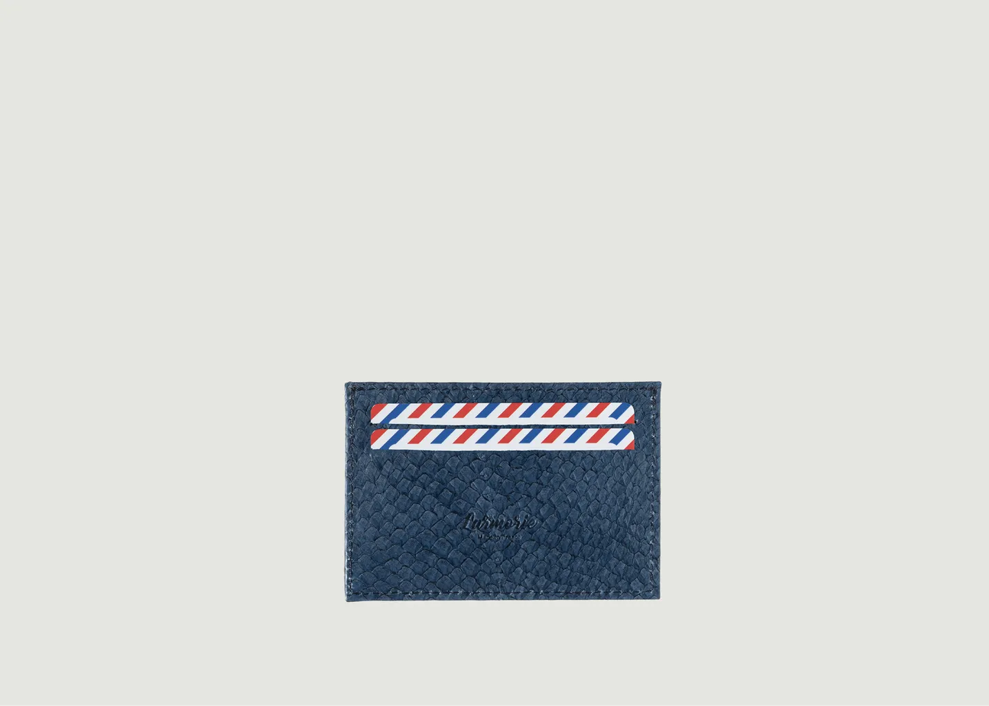 Porte-cartes cuir de poisson et nubuck Georges Larmorie