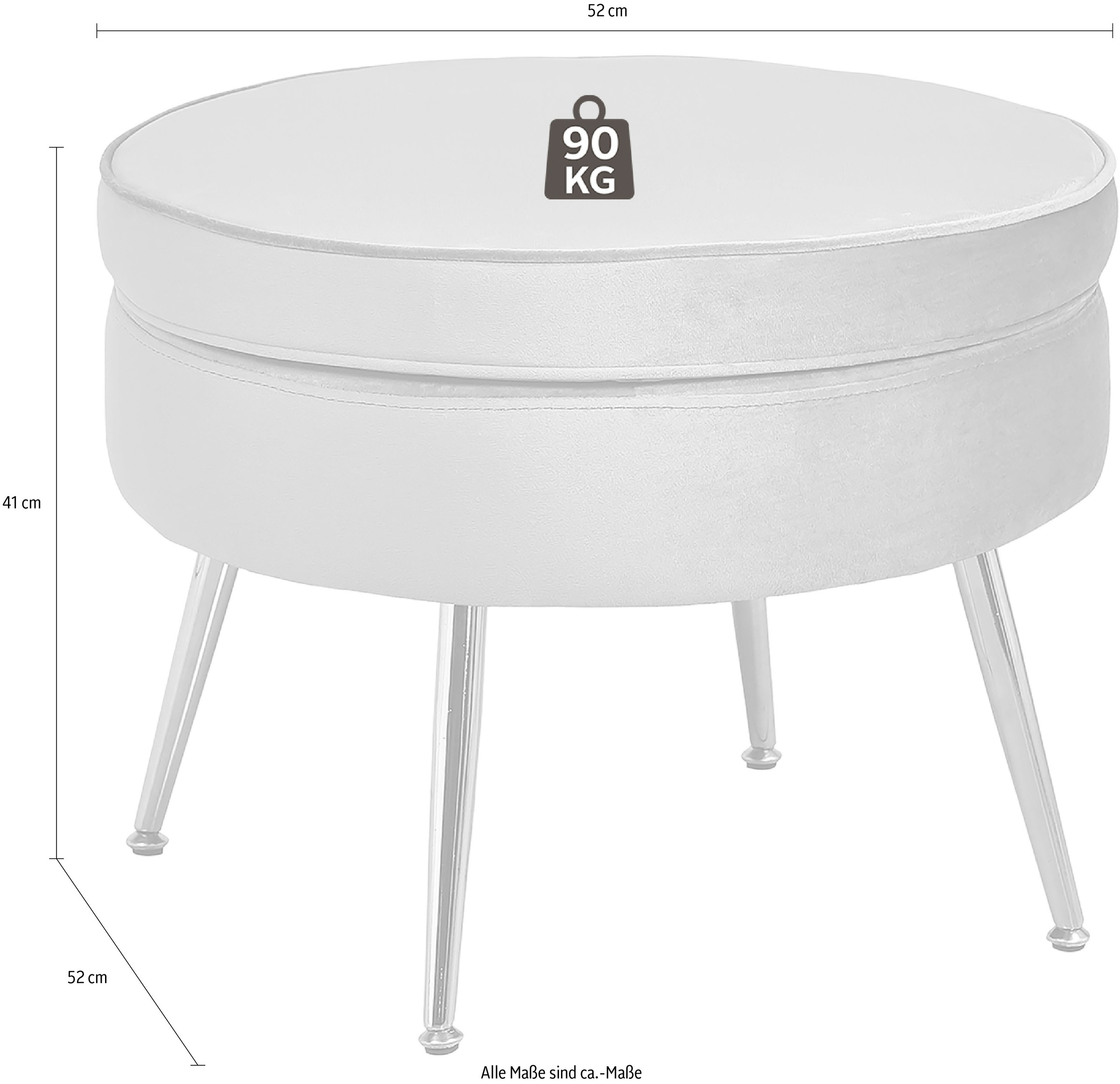 SalesFever Polsterhocker »Calm Gepolsterter Hocker mit Charme« mit hohem Sitzkissen