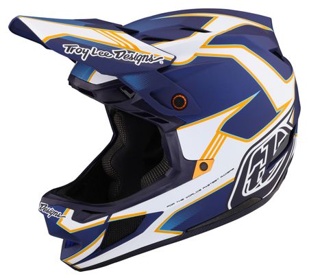Casque Intégral Troy Lee Designs D4 Composite Mips Matrix Bleu/Blanc S (54-55 cm)