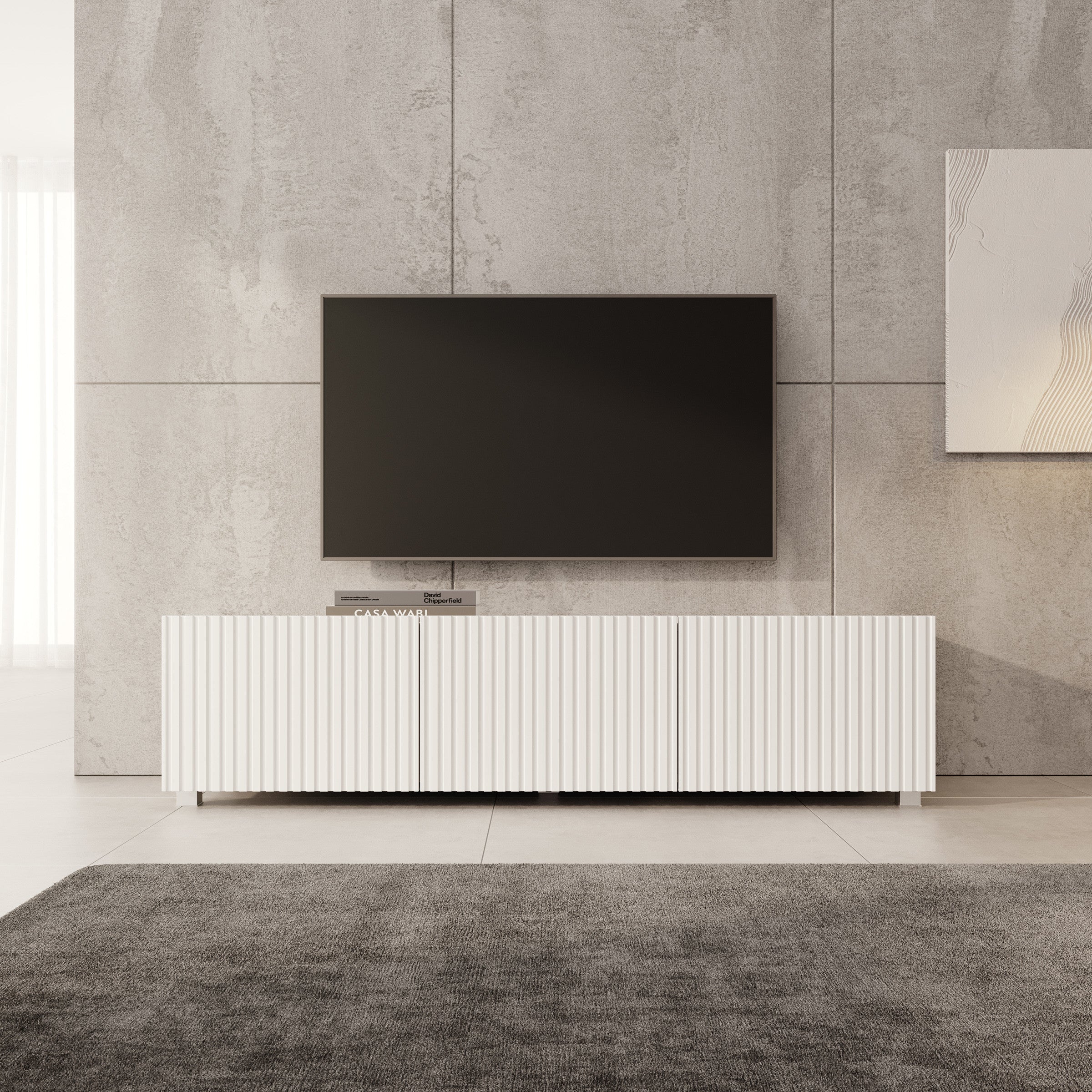 Kenderes - TV-Meubel - Wit - 150x41x38 cm