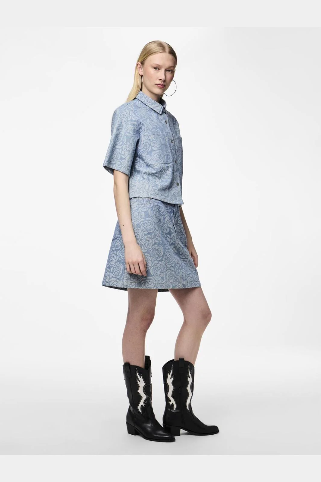 Pieces Pckalyn Ss Denim Shirt