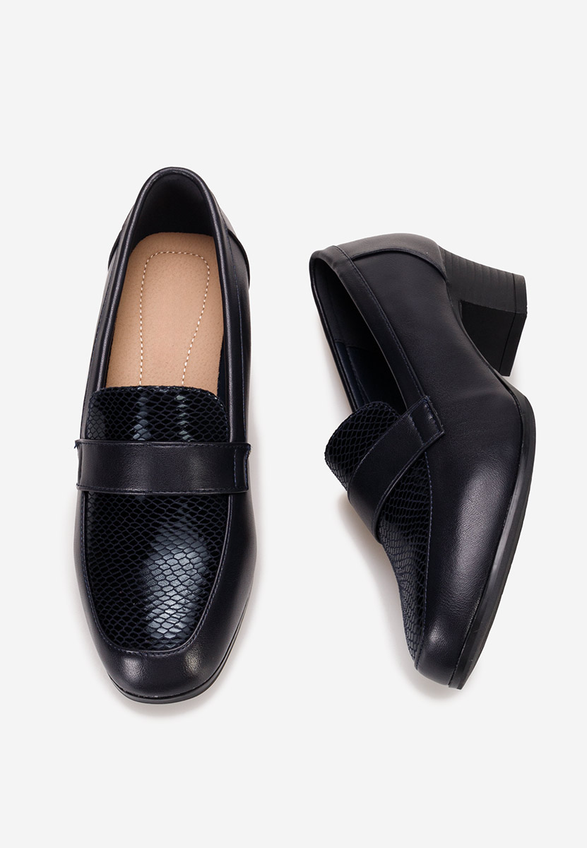 Mocassins à talon marine Elidera