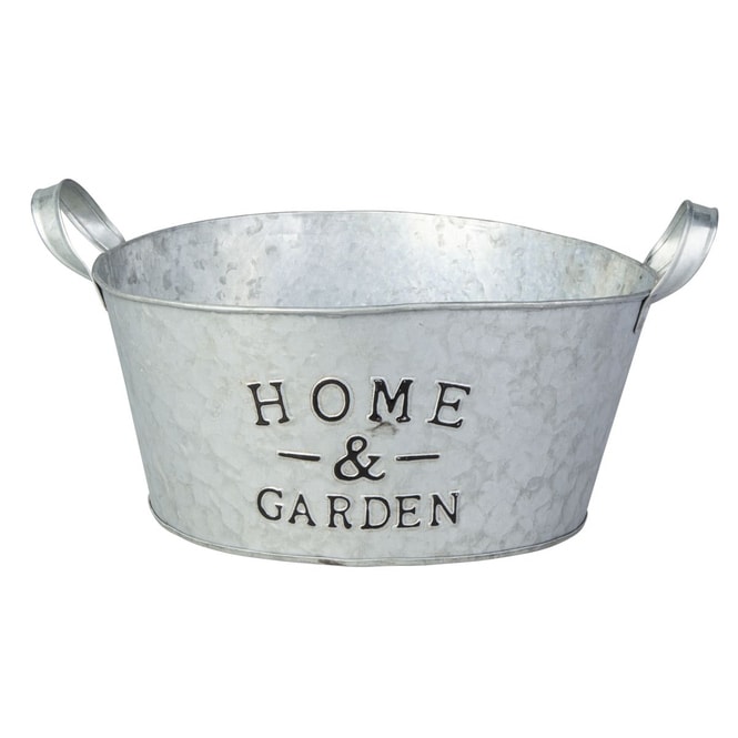 Übertopf - Home & Garden - aus Metall - ca. 25 x 12/ 15,5 x 21 cm