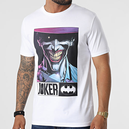 Tee Shirt Joker Say Cheese Blanc
