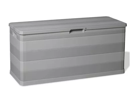 Boîte de rangement de jardin gris 117x45x56 cm
