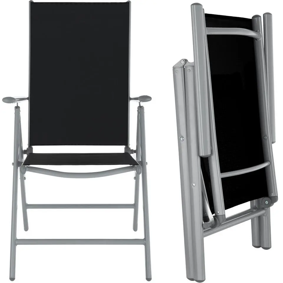 tectake Aluminium tuinstoelen inklapbaar, Zilver
