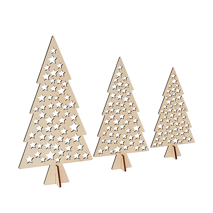 Set 3 mini sapin en bois