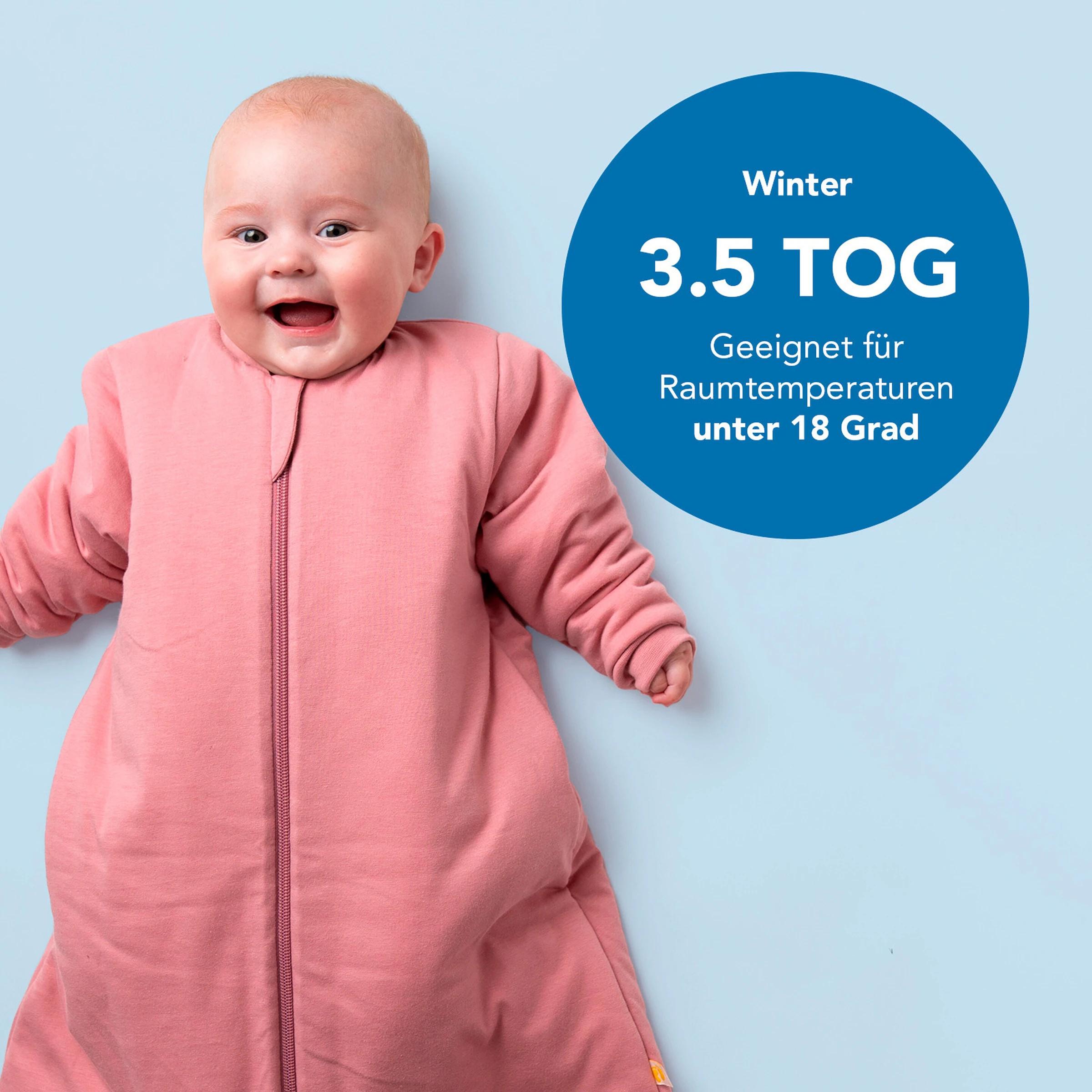 schlummersack Schlafsack ohne Füßen 3.5 Tog Pastellrosa
