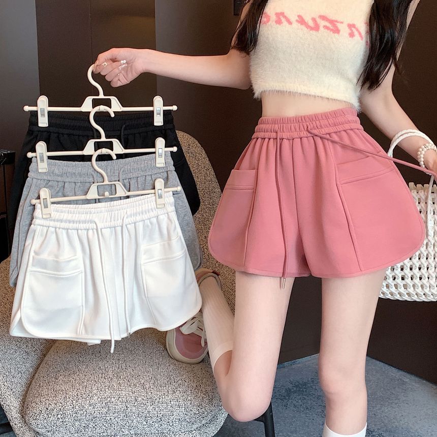 Girls Supply - Effen shorts met hoge taille en trekkoord