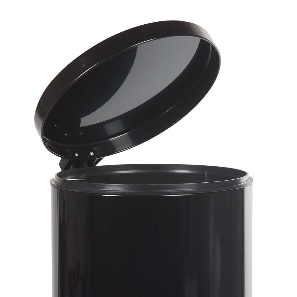 Poubelle ronde pédale noir 30L