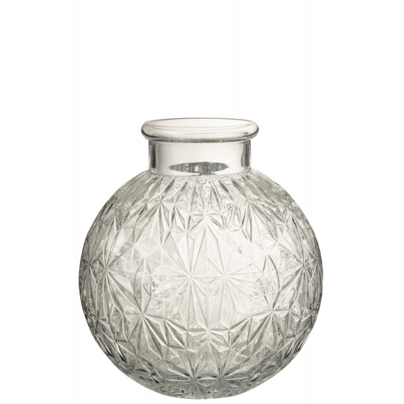 Vase boule en verre transparent l24*l24*h27cm