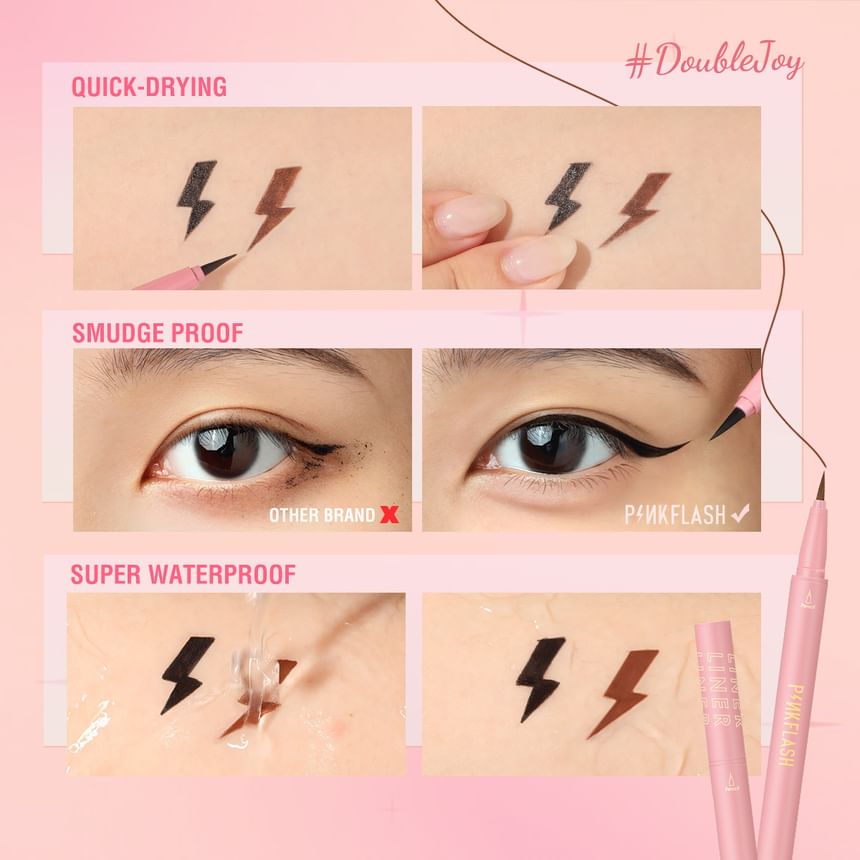 PINKFLASH - Hypersharp Snel drogende vloeibare eyeliner - 2 kleuren