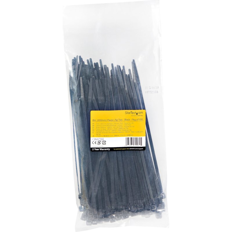 StarTech.com Colliers de serrage 20 cm noirs - Paquet de 100