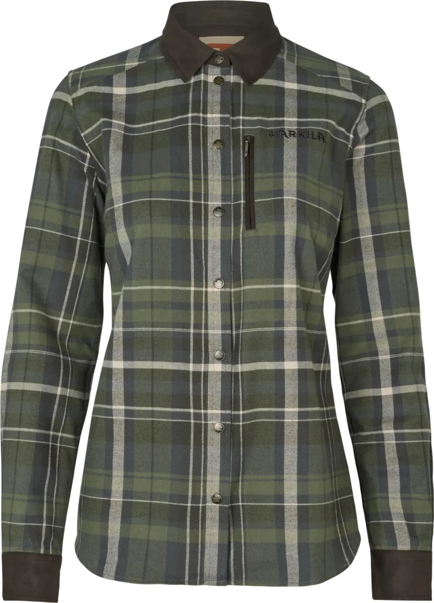 Härkila Pajala Långärmad Skjorta Dam Olive Check