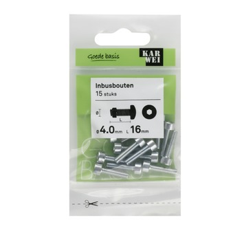 KARWEI inbusbout M4x16 mm 15 stuks